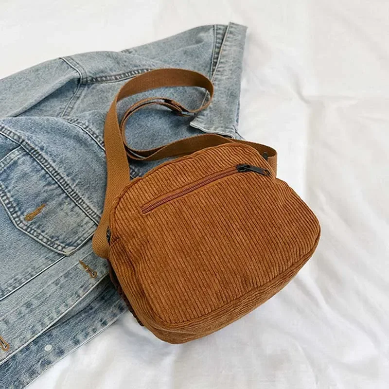 Korean Harajuku Messenger Bags Corduroy