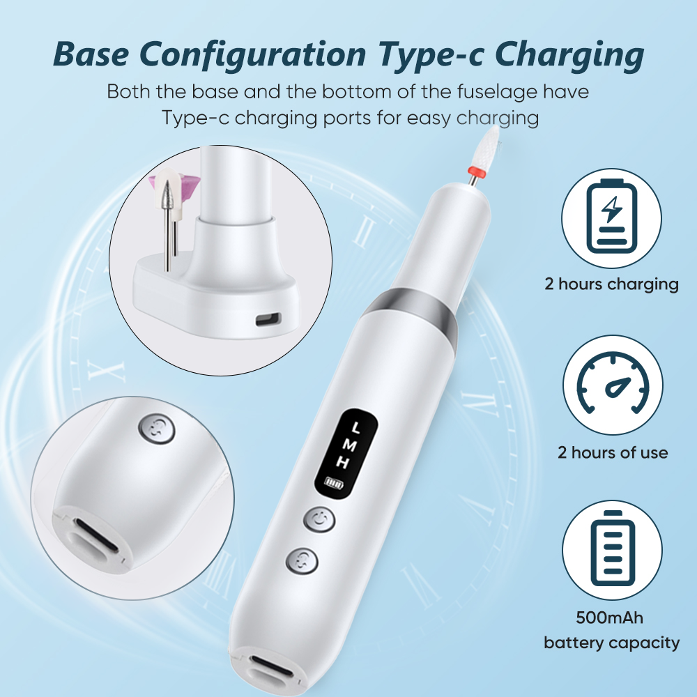 Electric Nail Polisher Drill Bits Professional Nails Grinding Polishing