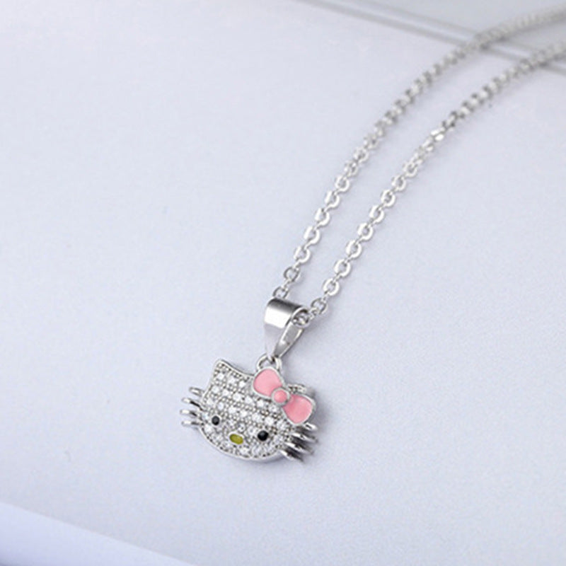 Kawaii Sanrio Hello Kitty Rhinestone Necklace Ring