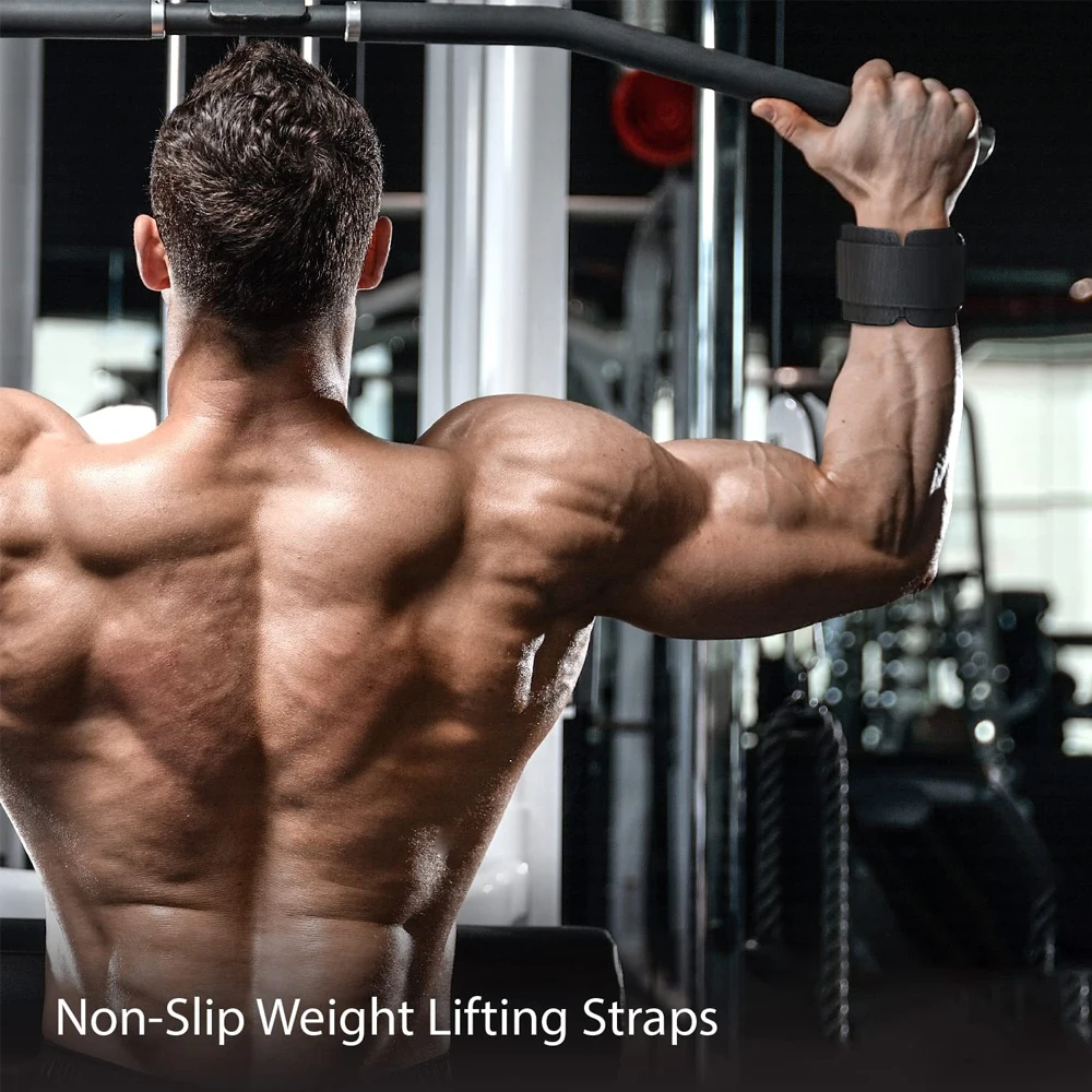 1 Pair Weight Lifting Straps with Wrist Support, Wrist Straps for Weightlifting