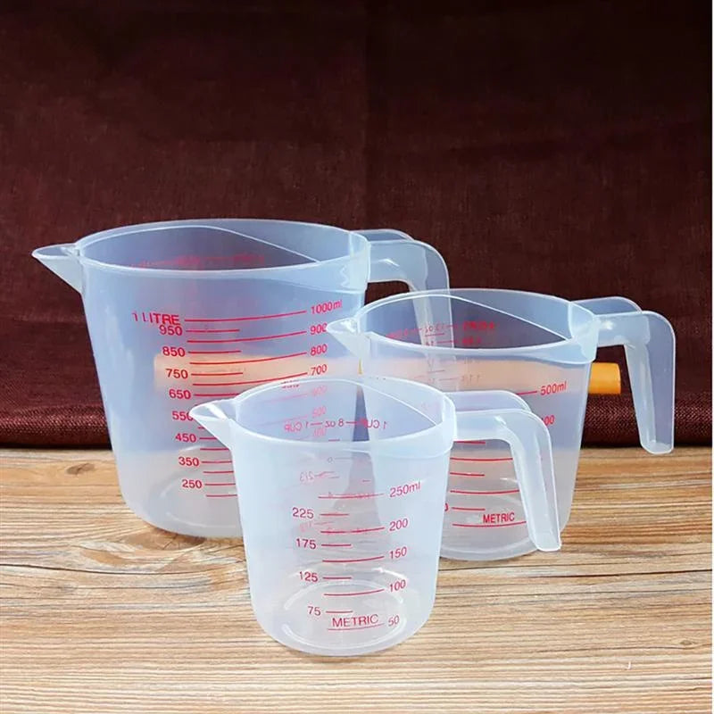 3pcs Baking Liquid Measuring Cups PVC Scale Cup