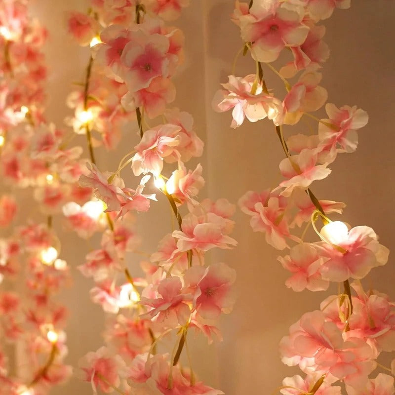 Artificial Pink Cherry Blossom Vine Used For Wedding Bride Decoration