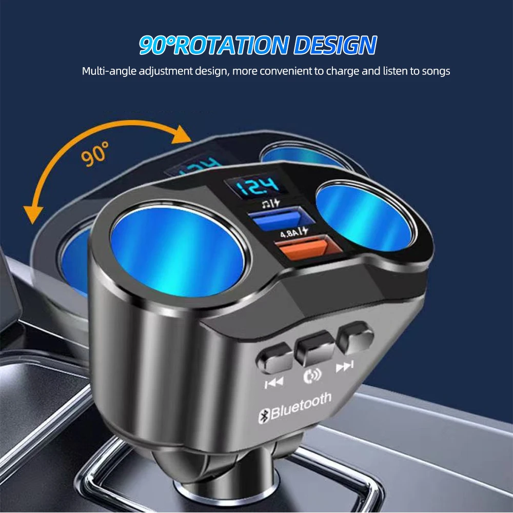 Car Cigarette Lighter Splitter Charger Dual USB