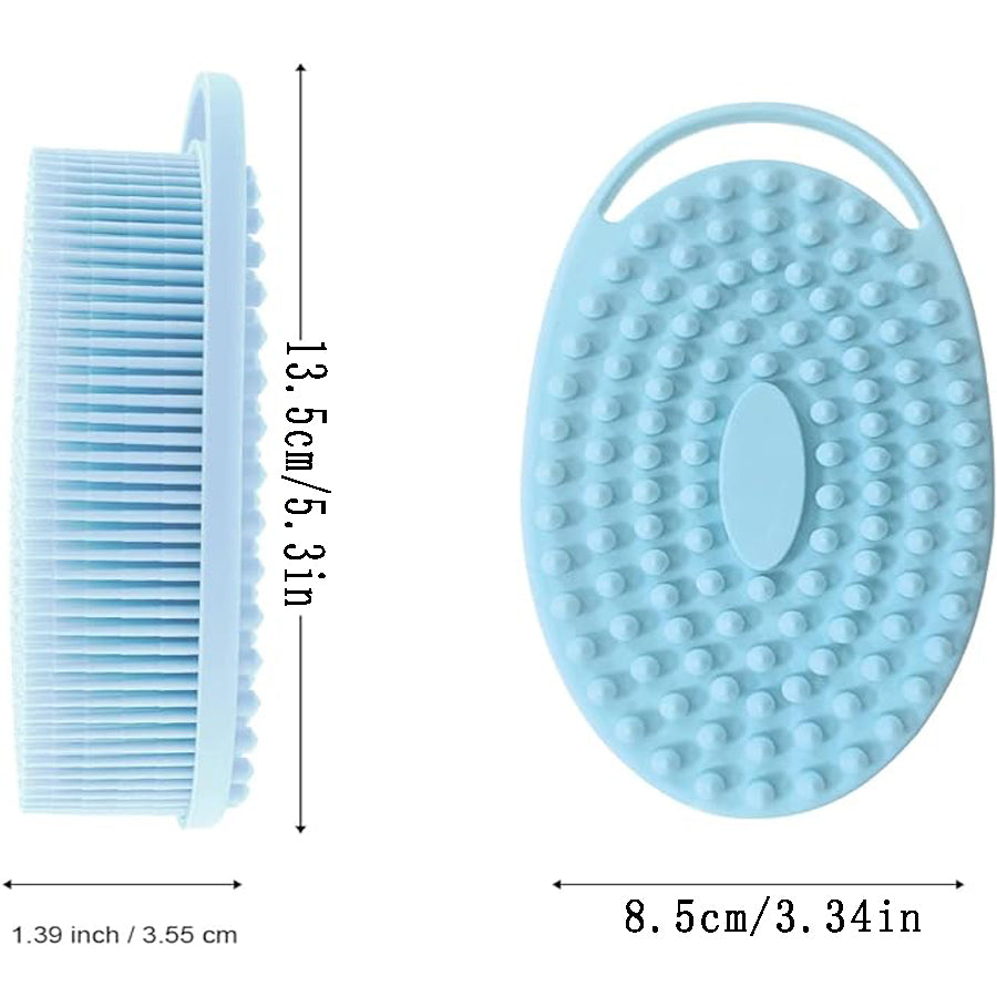 Silicone Shower Brush Hooked Double Side Scrubbing Massage Brush