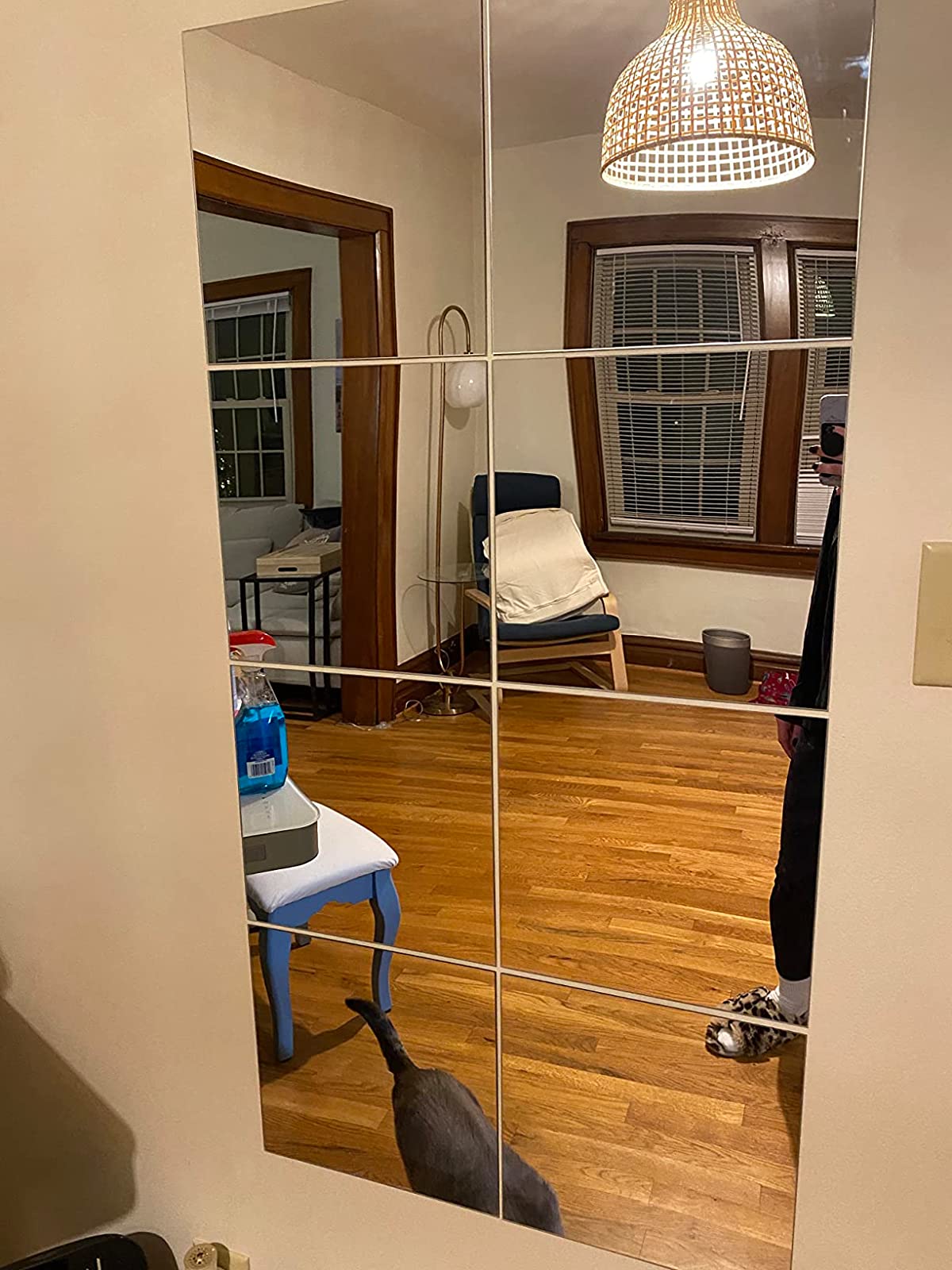 4PCs 3D Mirror Wall Stickers Self-adhesive Mirror Stickers Thicken 2mm Flexible