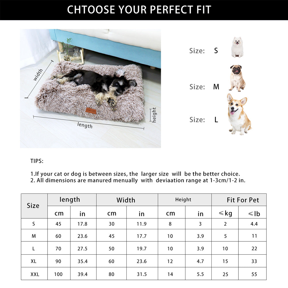 Dog Bed Pet Mat Pet Bed Washable Plush Pet Crate Bed For Dog