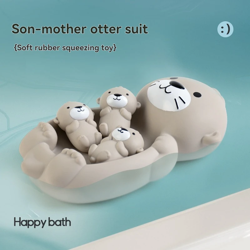 Bathtub Toy Set, Bathroom Otter Playing in the Water Floating Animal Toy