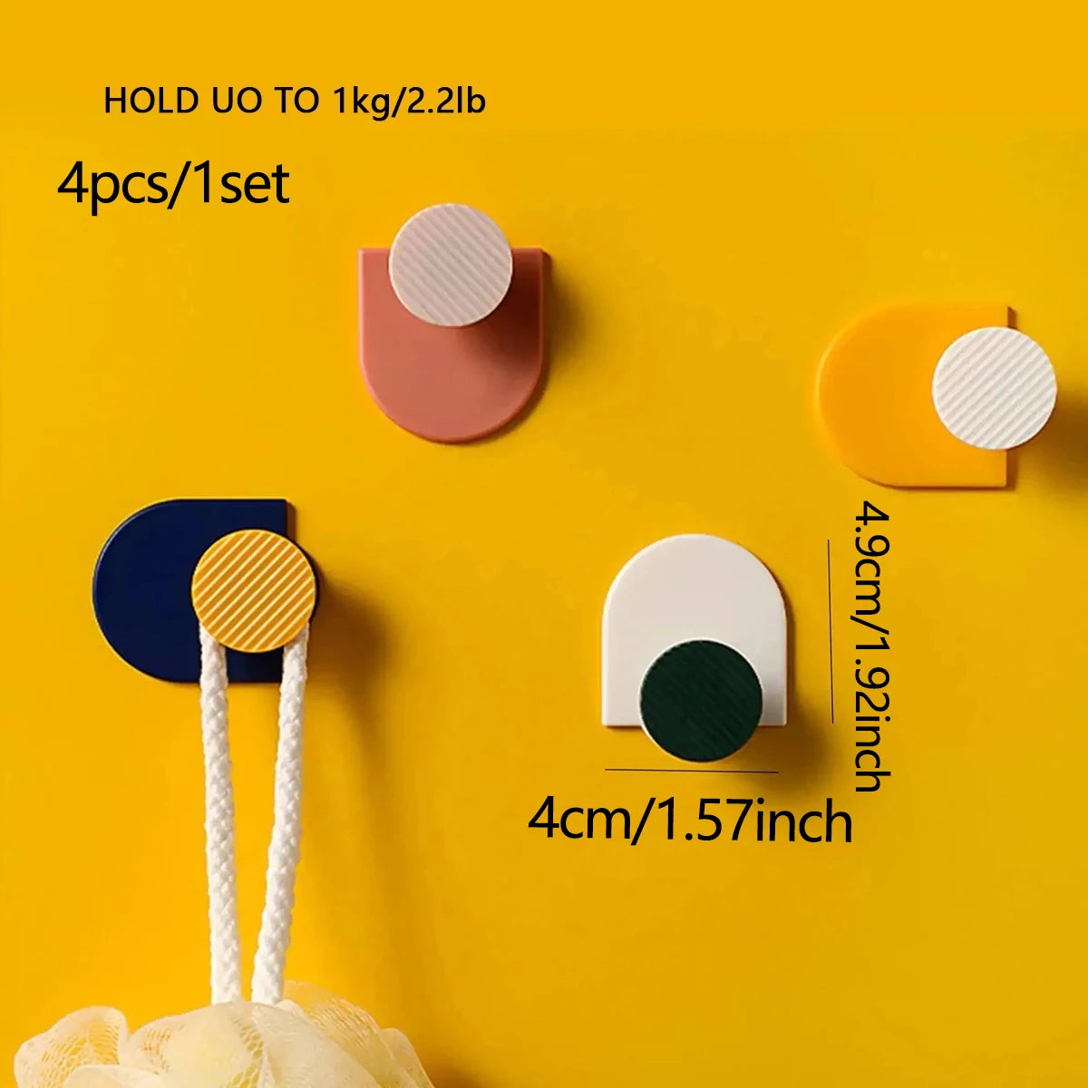 4pcs - Premium Adhesive Wall Hooks-Easy Install