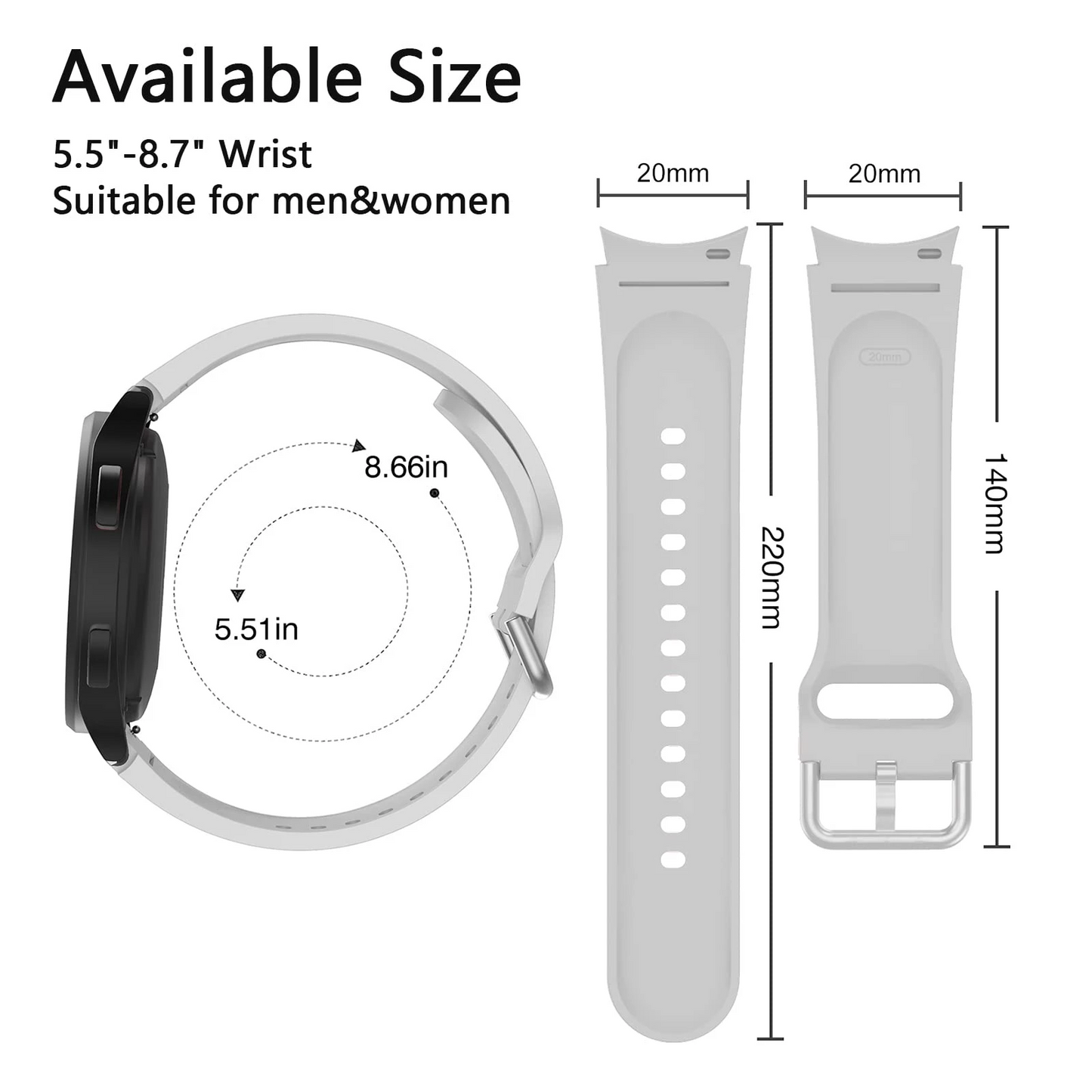 Silicone strap For Samsung Galaxy watch 7 6 5 4 40mm 44mm 45mm Original