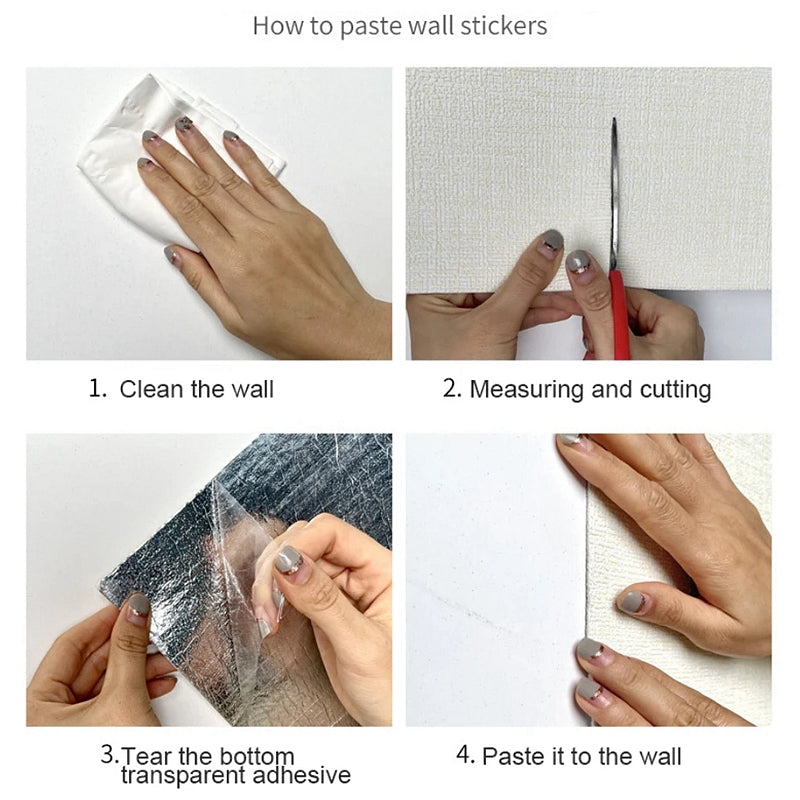 White Foam 3D Wall Sticker Thicken Waterproof Self-adhesive