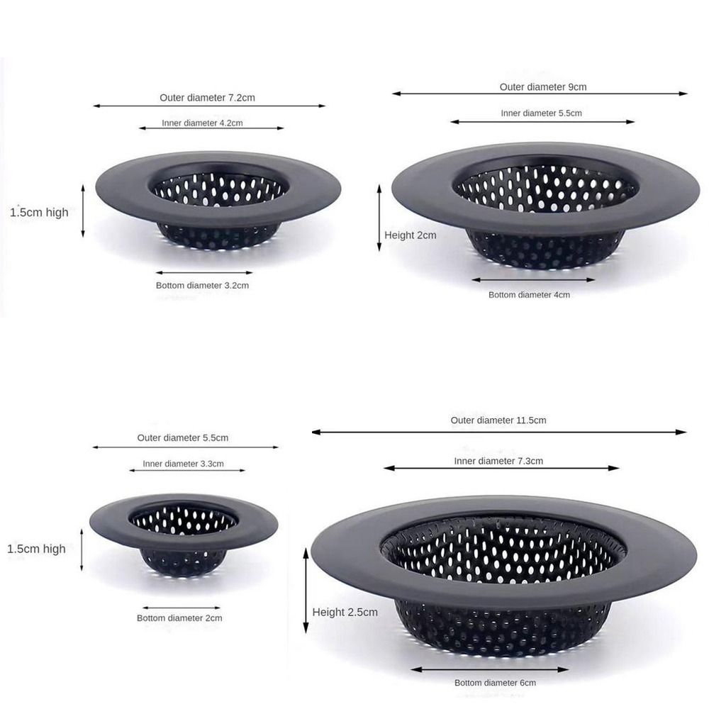 Stainless Steel Sink Strainer Black Anti Clog Mesh Trap