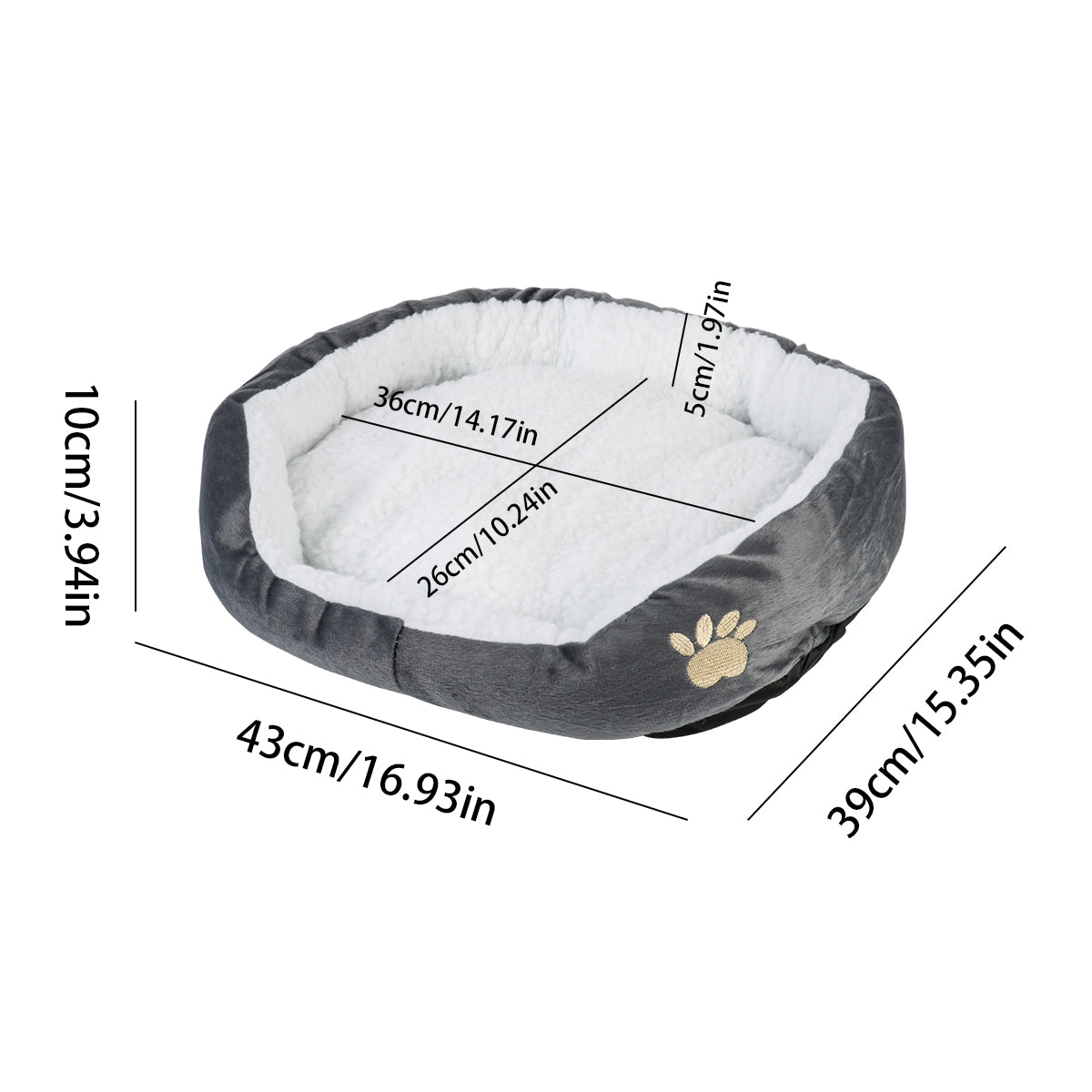 Dog Bed Cat Bed Pet Beds with Thickened PP Cotton Dog Cave Bed