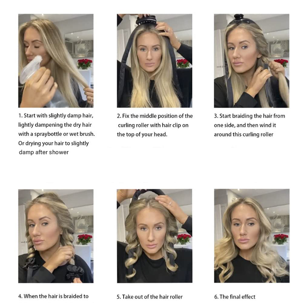 Heatless Curling Rod Headband No Heat Silk Curls