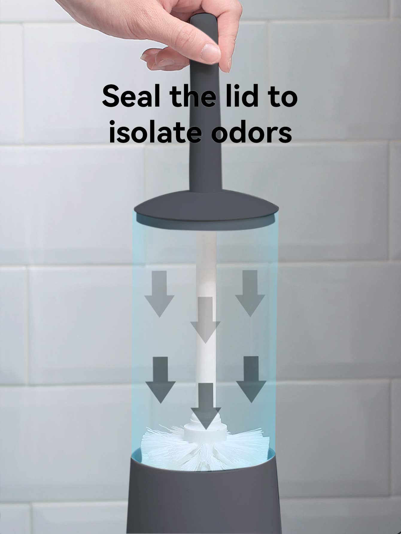 Plastic Toilet Brush With Standing Base Long Handle