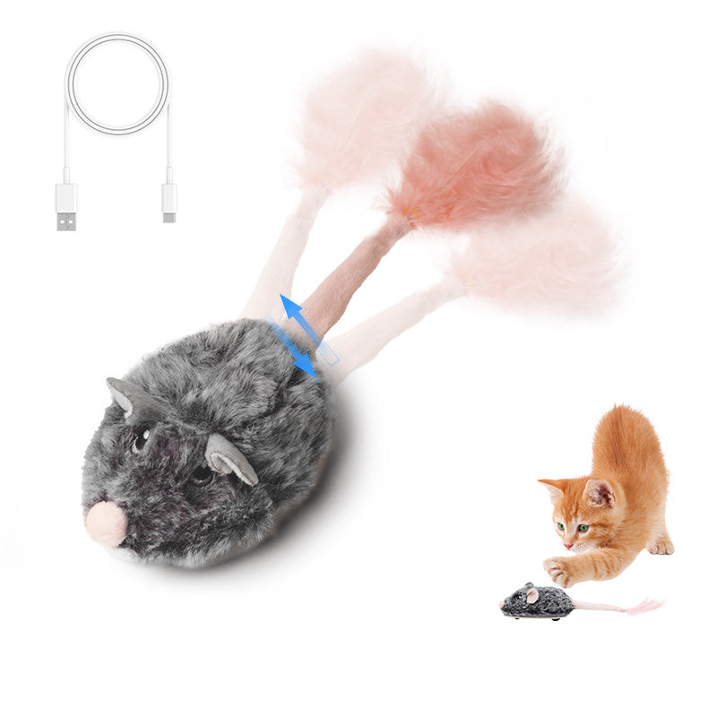 Rechargeable Motion Mouse Cat Toy for Kitten Mouse Sound Moving Mouse