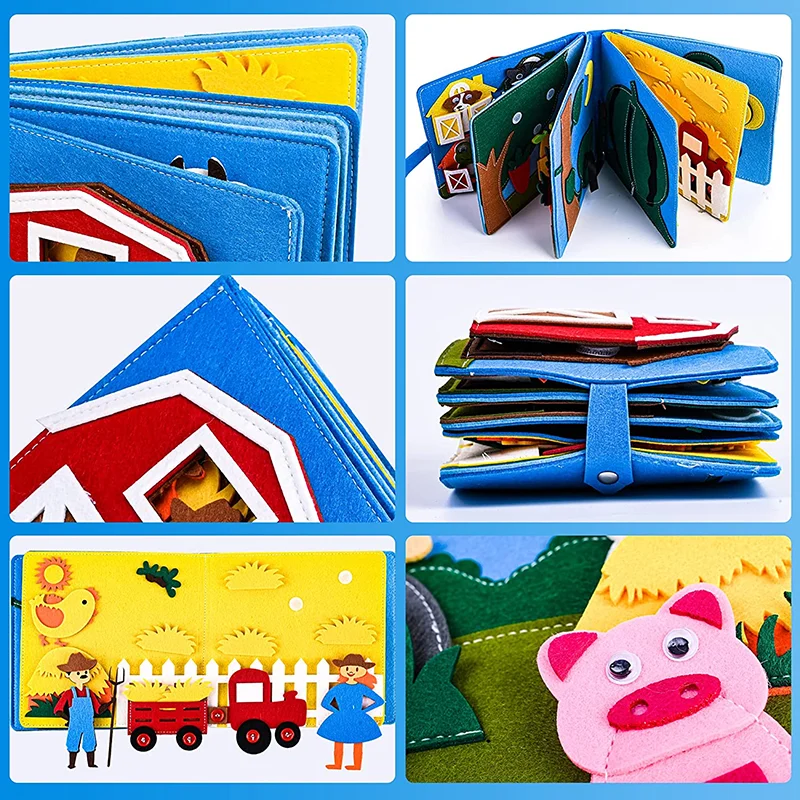 Toddlers Montessori Toys Busy Board Farm Animal