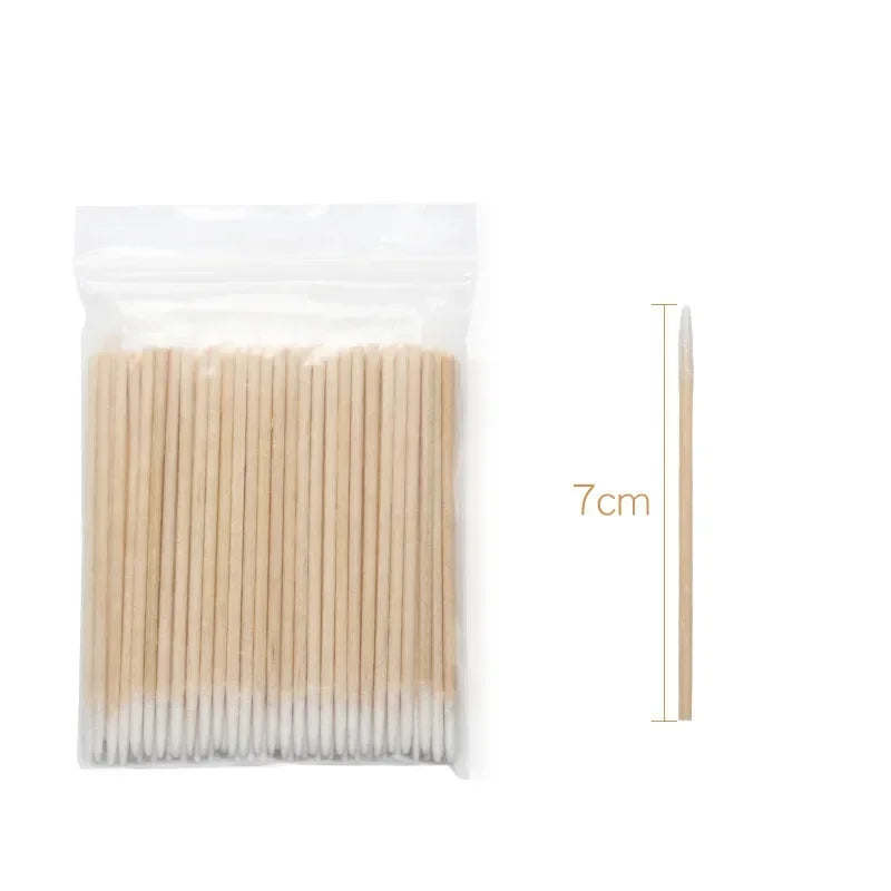 Nails Wood Cotton Swab Clean Sticks