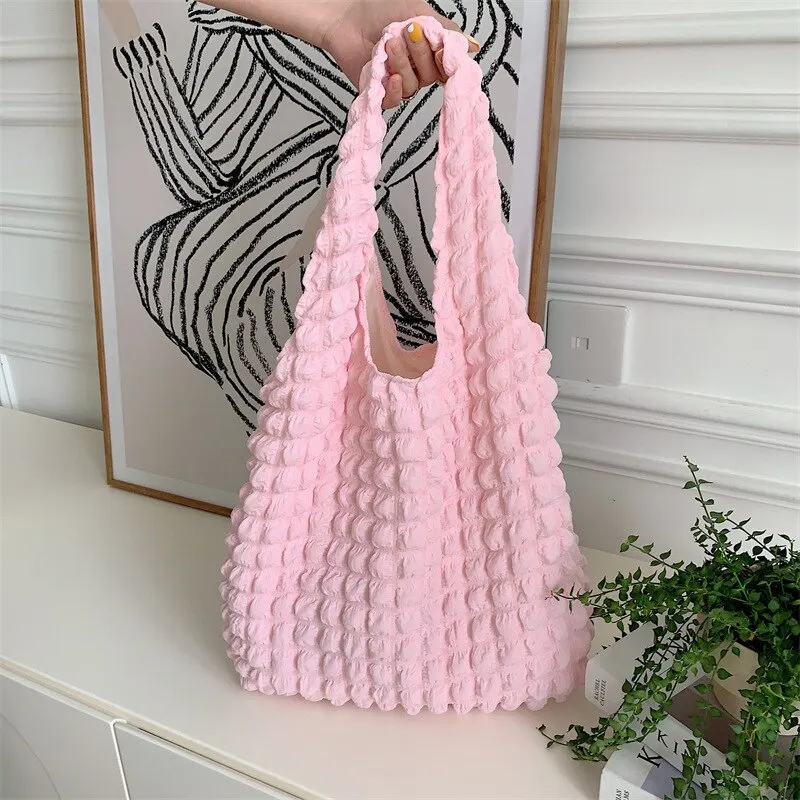 Summer Pleated Bubble Cloud Women Shoulder Bag