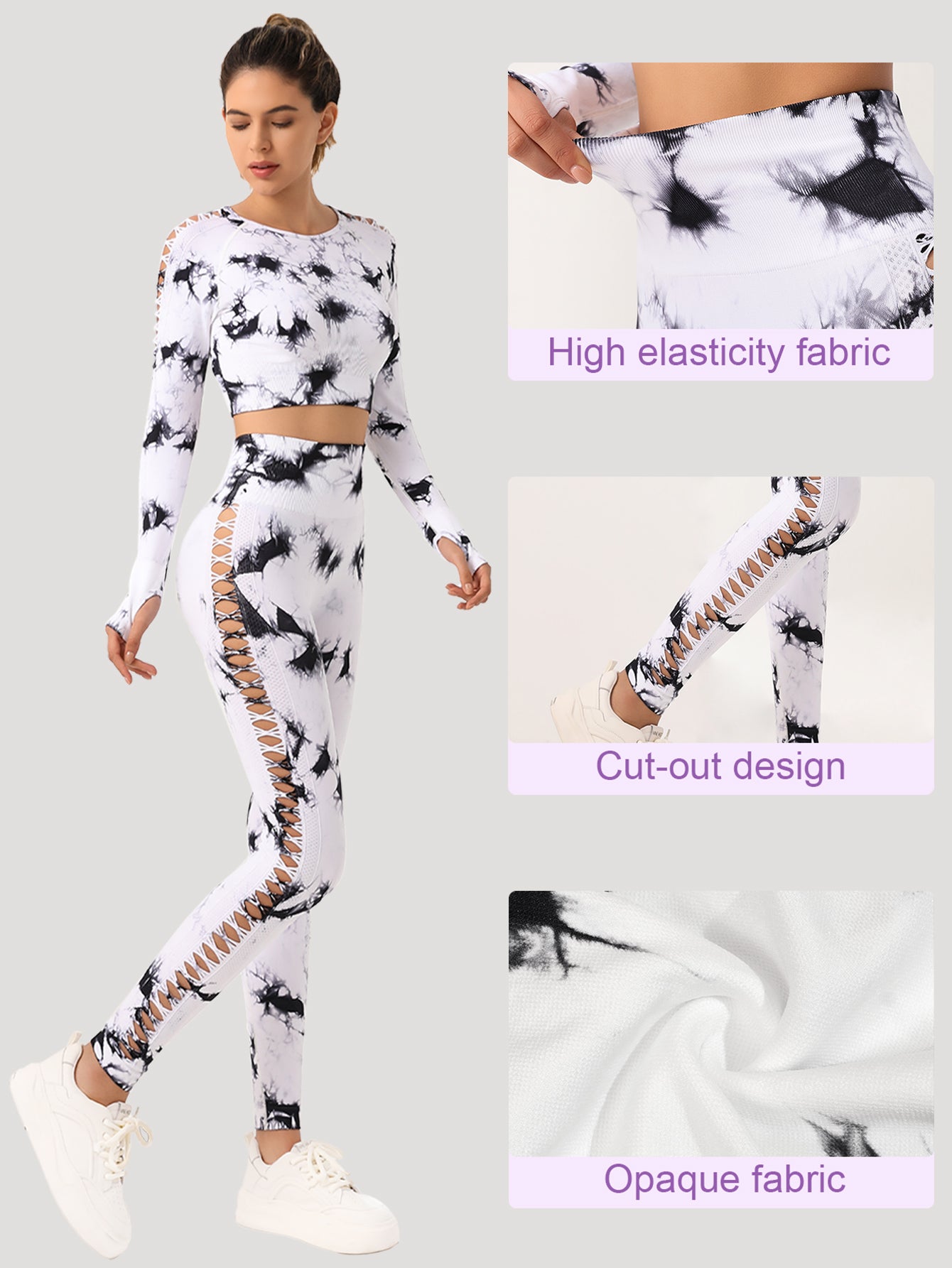 2Pcs Yoga Suit Women's sportswear Workout Long Sleeve