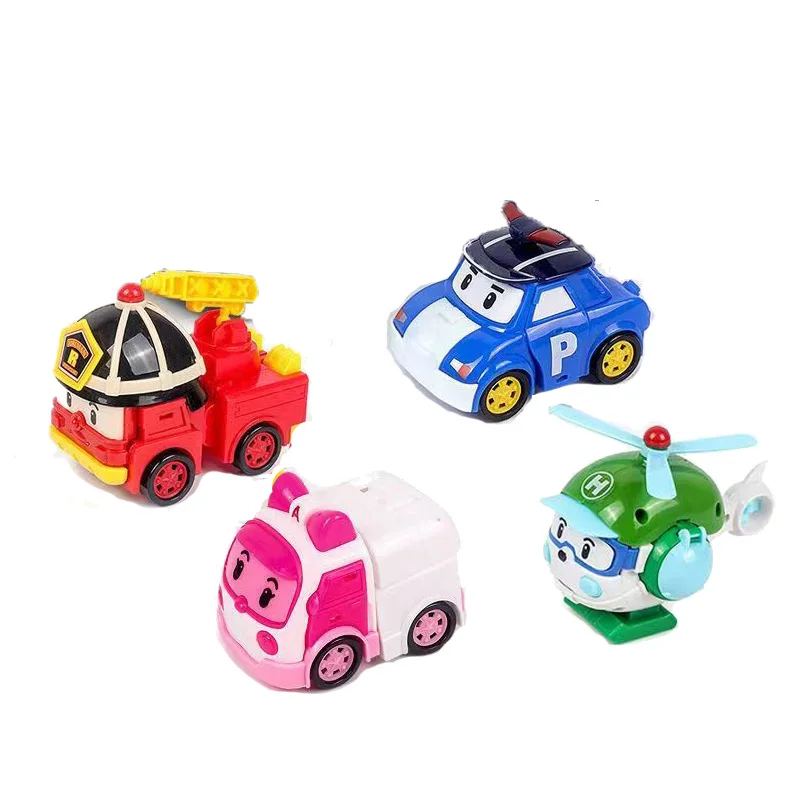 Poli children's car set robot toy