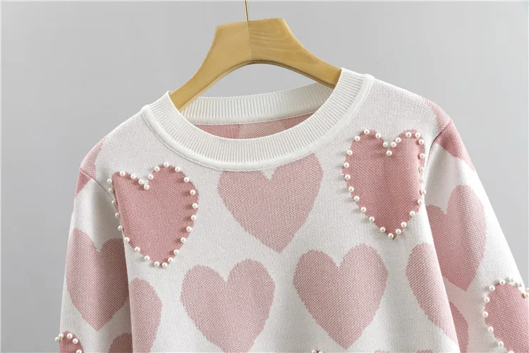 Casual Print Knit Sweater 2 Pieces Sets