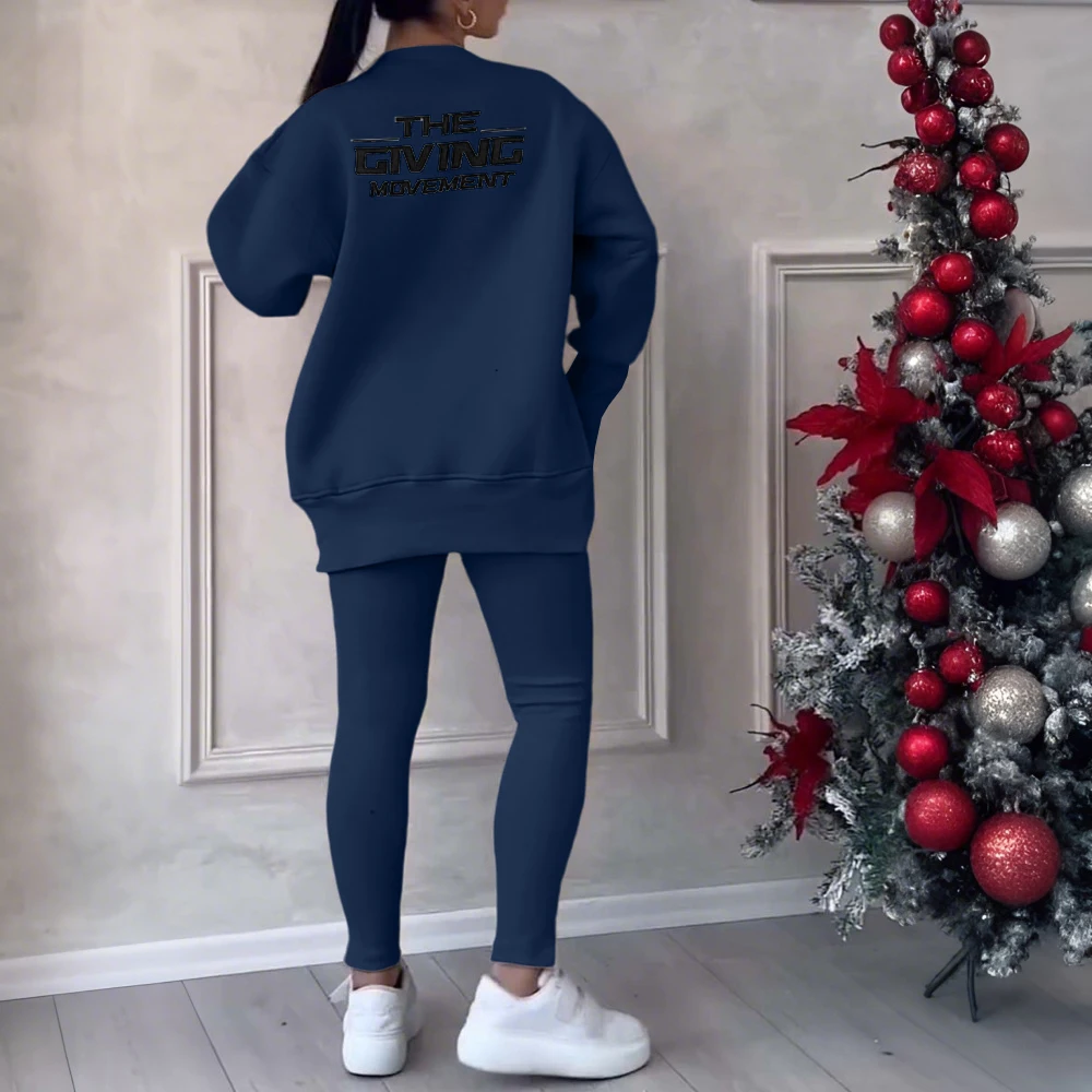 Women Two Piece Set Irregular Sweatshirt