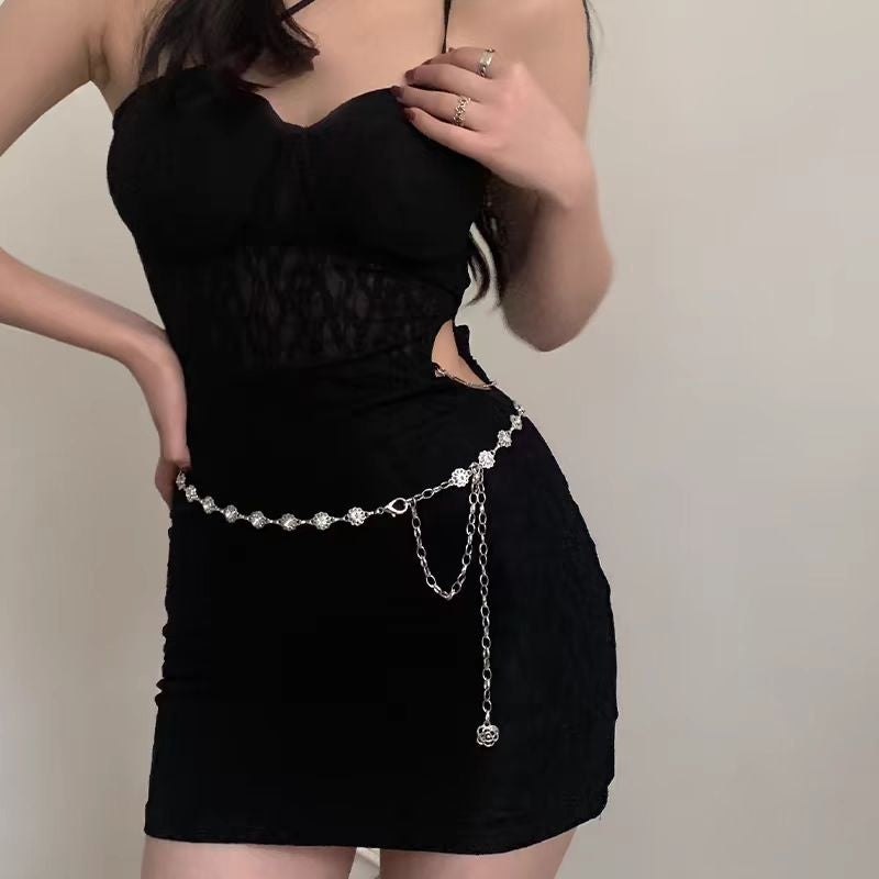 Silver Retro Waist Chain Accessory Metal Chain