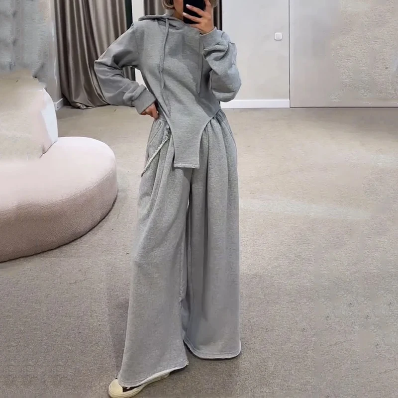 Waytobele Autumn 2 Piece Set Women Casual Simple Solid