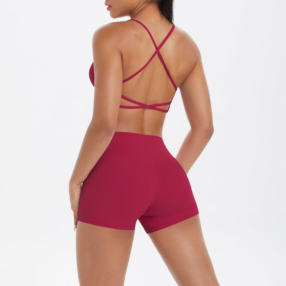 2PCS Yoga Clothes Halter Yoga Top Set Fitness Gym Suit