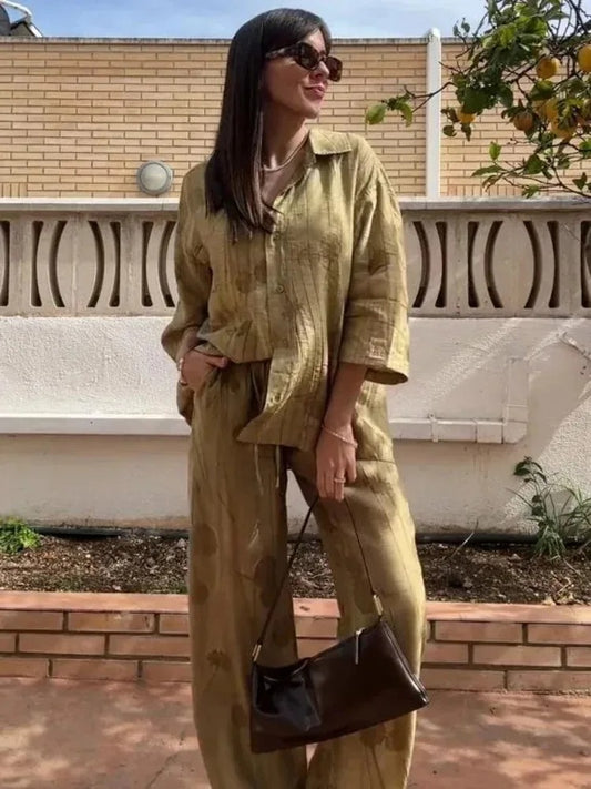 Women's Set New Fashion Spring Jacquard Loose Ladies