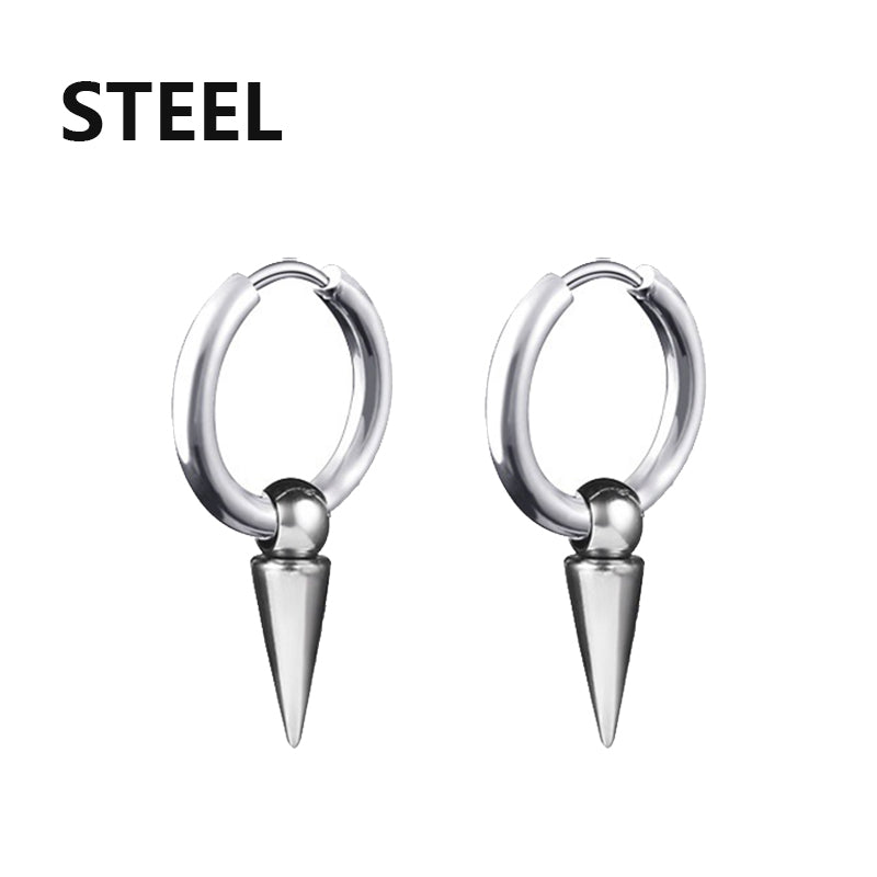 1 Pairs Fashion Punk Gothic Stainless Steel Drop Earrings