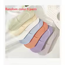 5Pairs Women's summer thin mesh boat socks