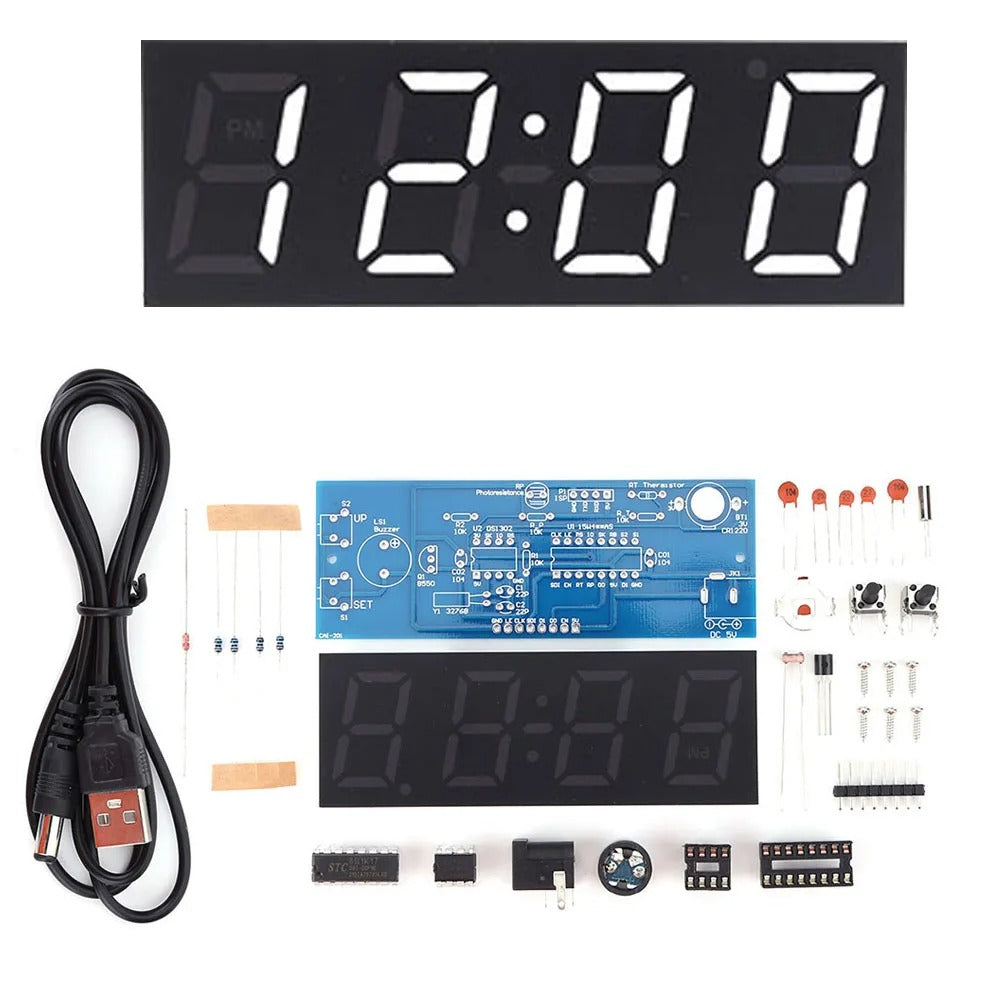 Colorful DIY Digital Clock Kit Alarm