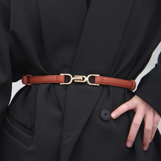 1pc New Women's Belt Leather Skinny Belt