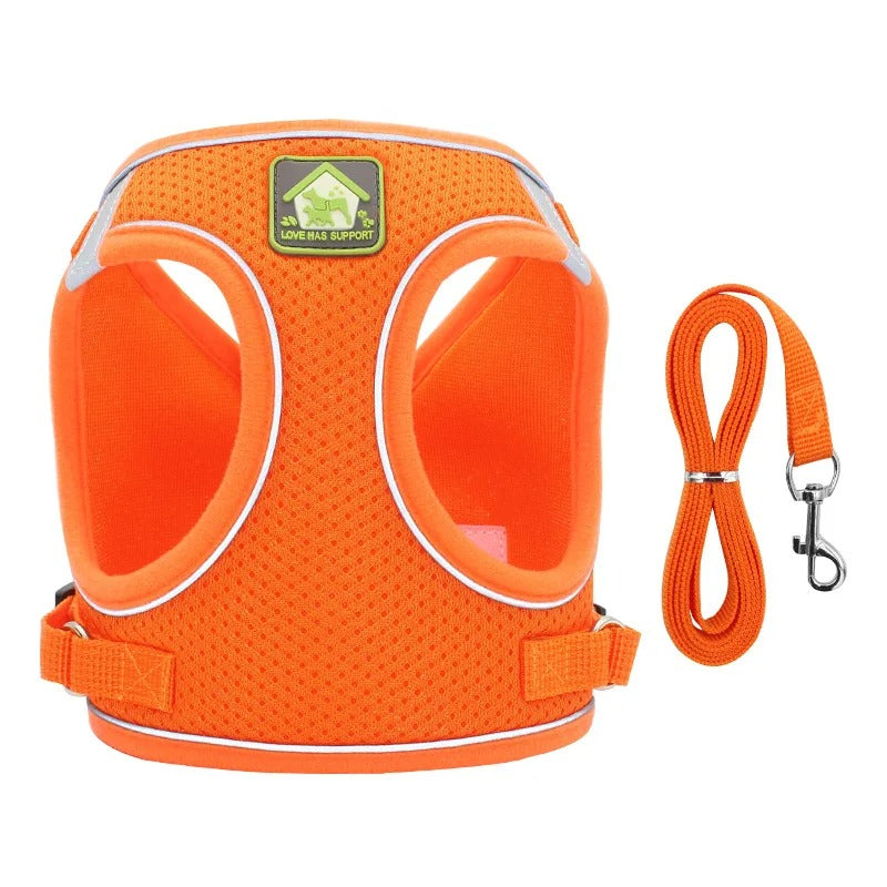 Cat Chest Harness with Leash Reflective Puppy Chest Strap