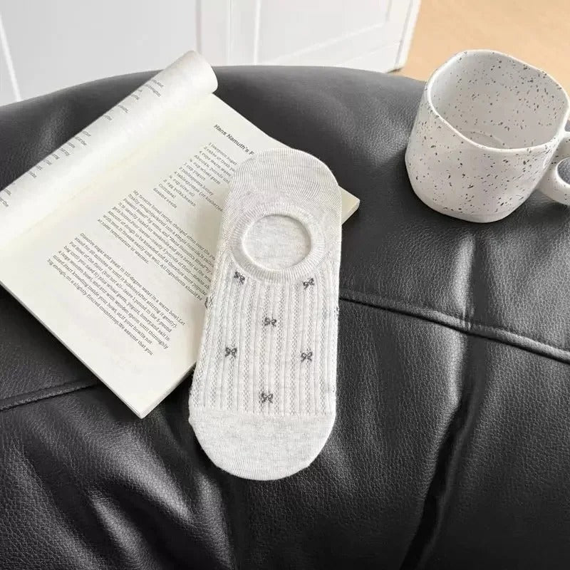Women's Butterfly Knot Boat Socks Low Cut Summer
