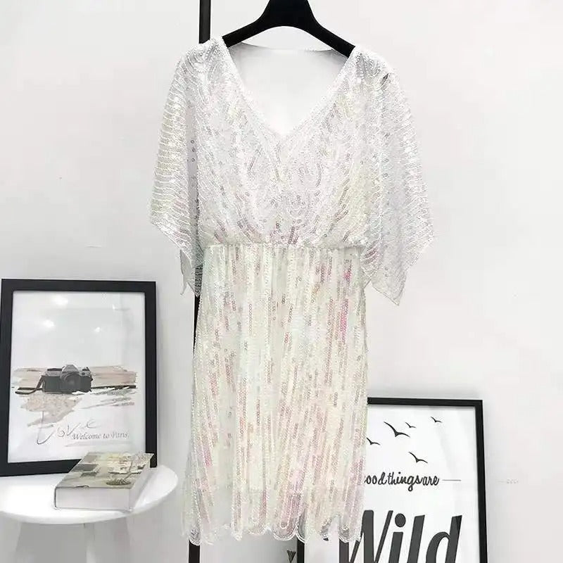 Embroidery Vintage Elegant Banquet V-neck Club Party Dress