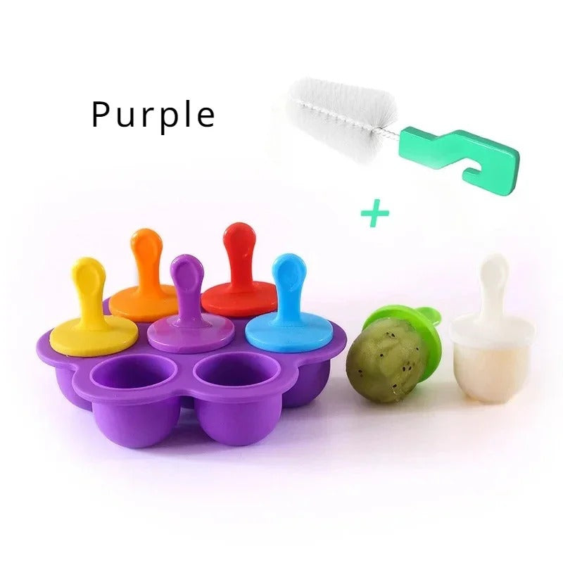 Ice Cream Mold Silicone Popsicle Bar Reusable Non-stick Ice Cube