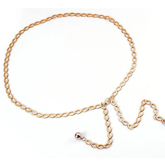 Metal Ball Pendant Waist Chain Women Thin Belt