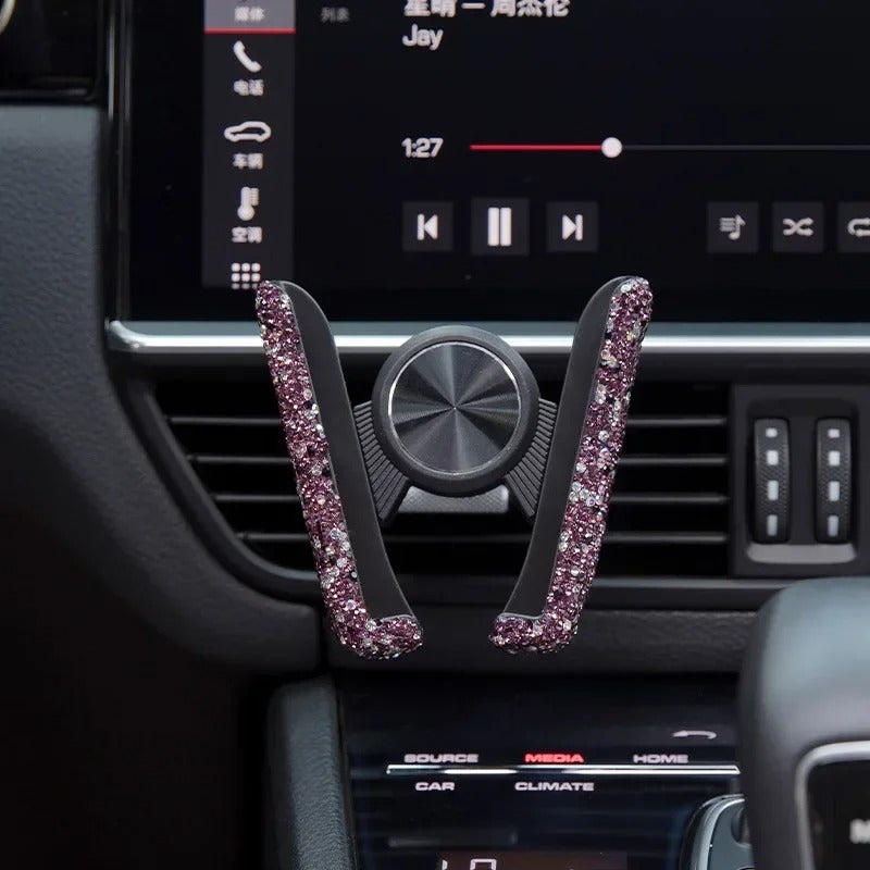 Car Phone Holder Diamond Crystal