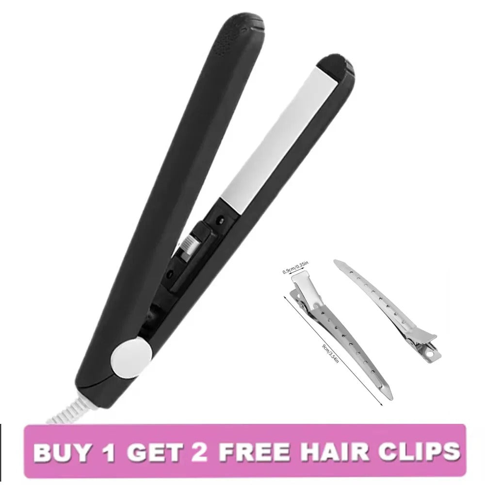 Mini Splint Flat Iron Hair Straightener Curling Wand Curly