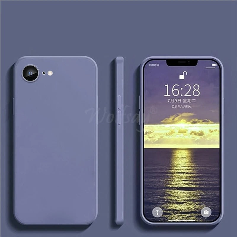 For iPhone 16e Case Liquid Silicone Plain Rubber Funda Phone Protector Case