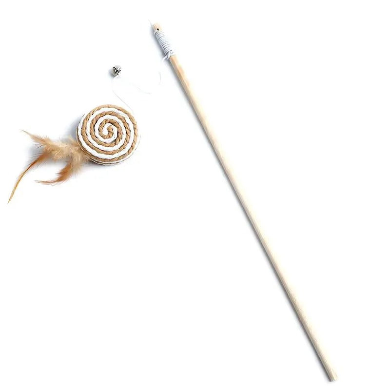 1PC Teaser Feather Toys Kitten Funny Colorful Rod Cat Wand Toys