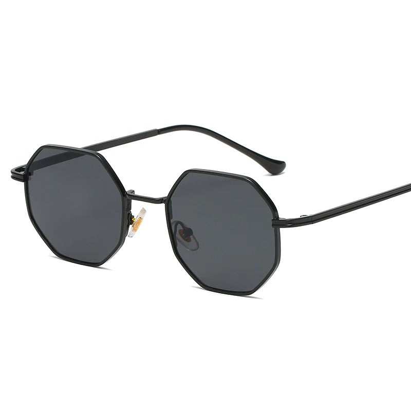 Polygon Metal Sunglasses Vintage Frame For Women