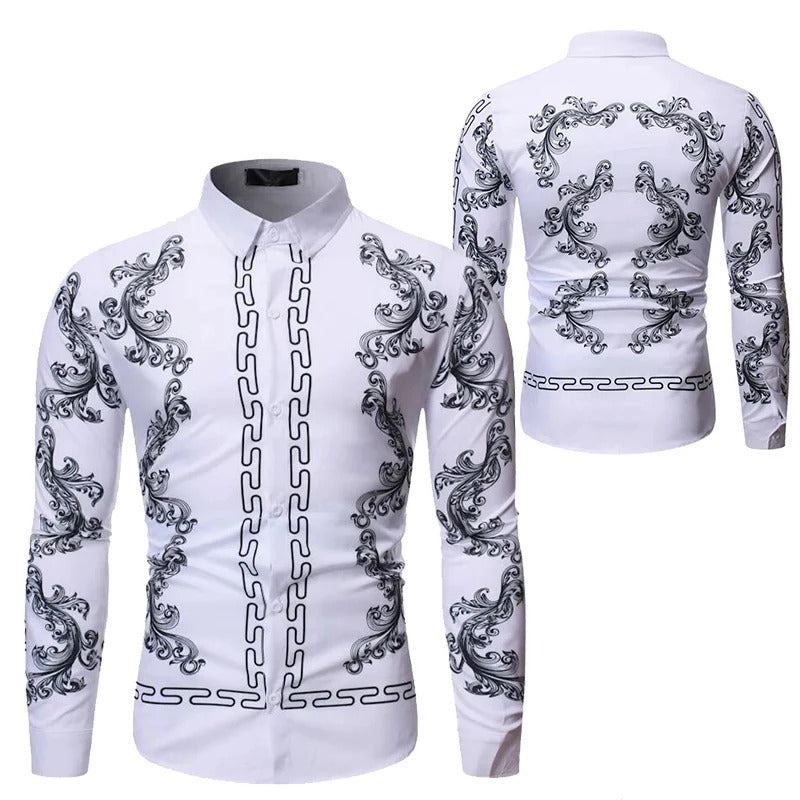 New Men's Luxury Printed Design Tops Fashion Floral Patterns