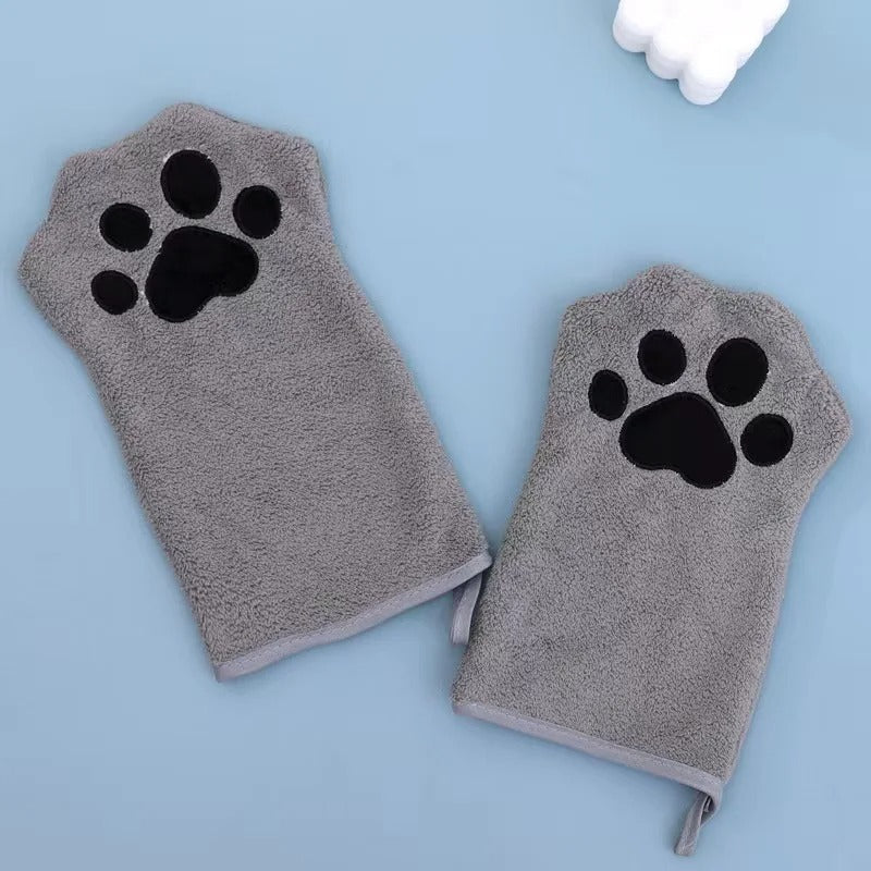 Pet Grooming Glove Quick Drying Dogs Paw Towel Microfiber