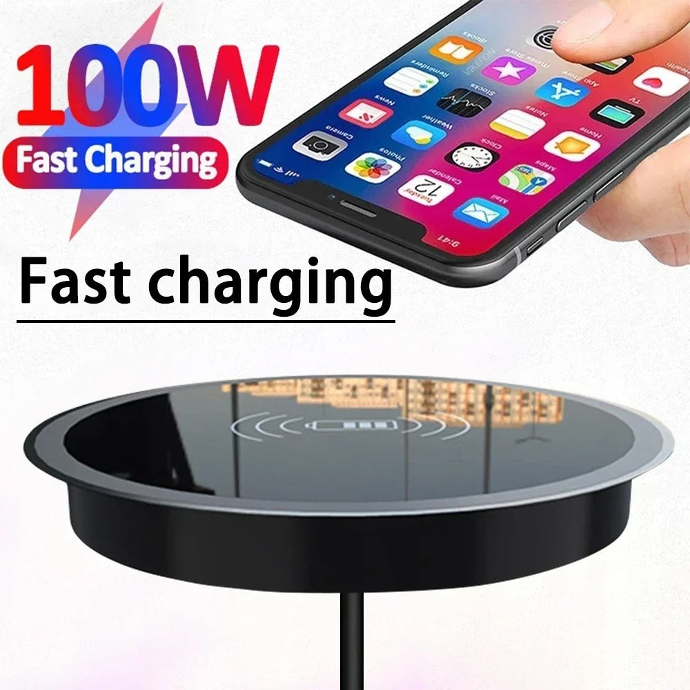 100W Quick Wireless Desktop Charger For iPhone ,Samsung ,Huawei ,Xiaomi