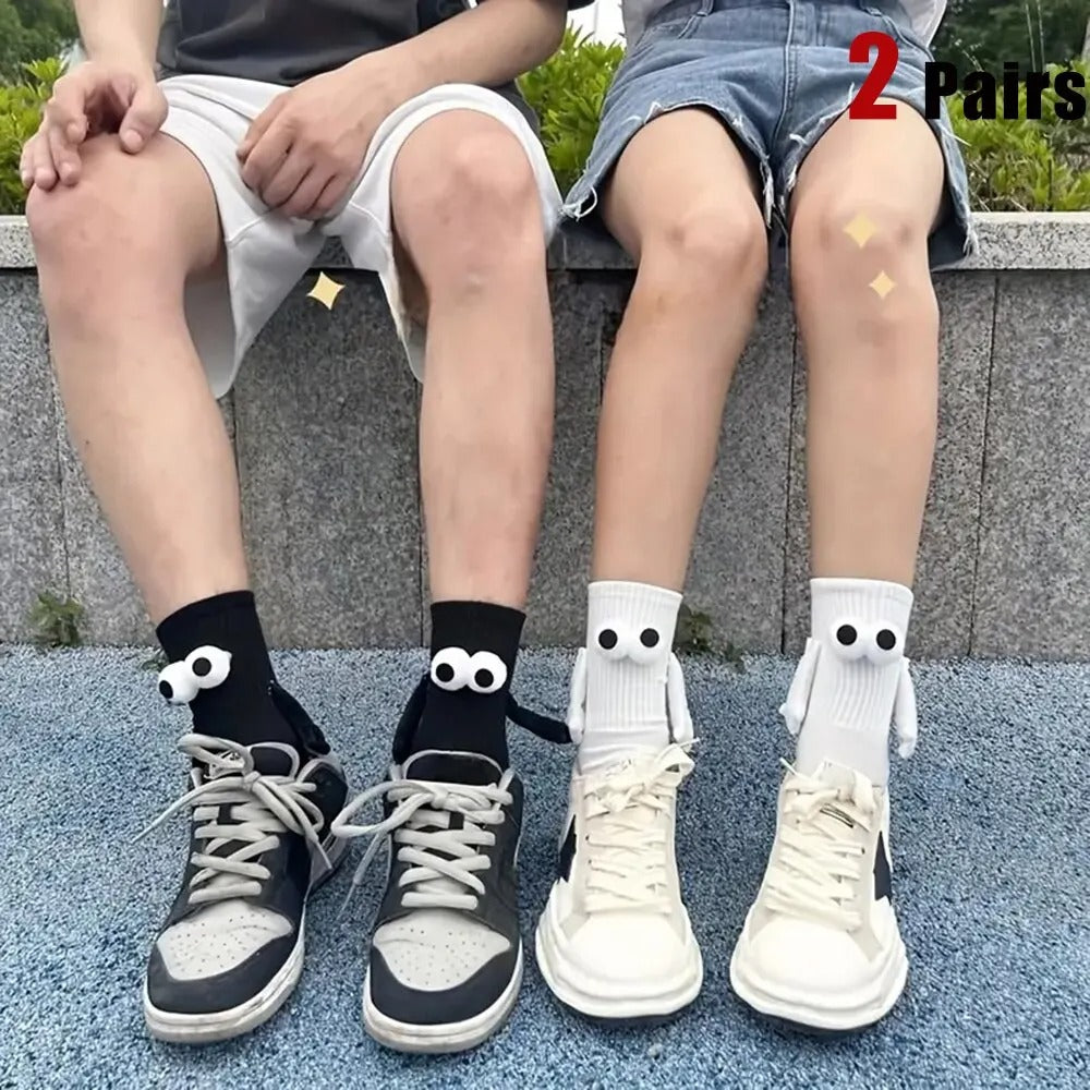 2 Pairs Creative Sweat-absorbing Mid Tube Socks