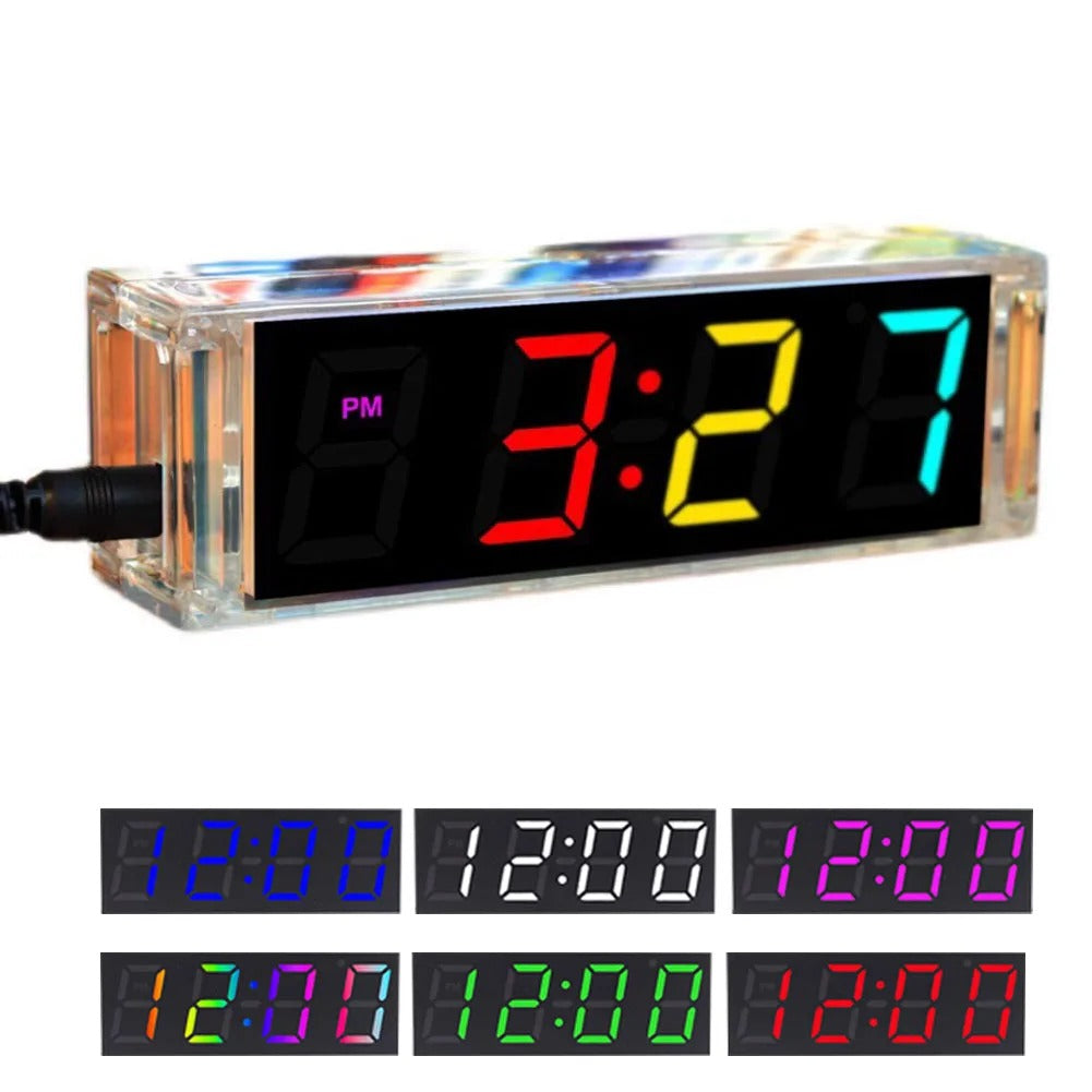 Colorful DIY Digital Clock Kit Alarm