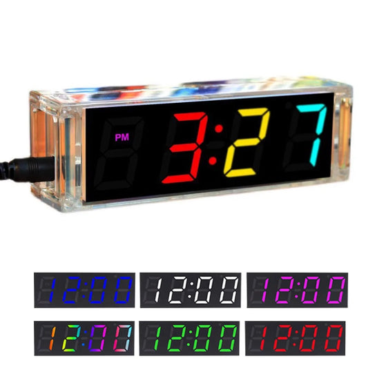 Colorful DIY Digital Clock Kit Alarm